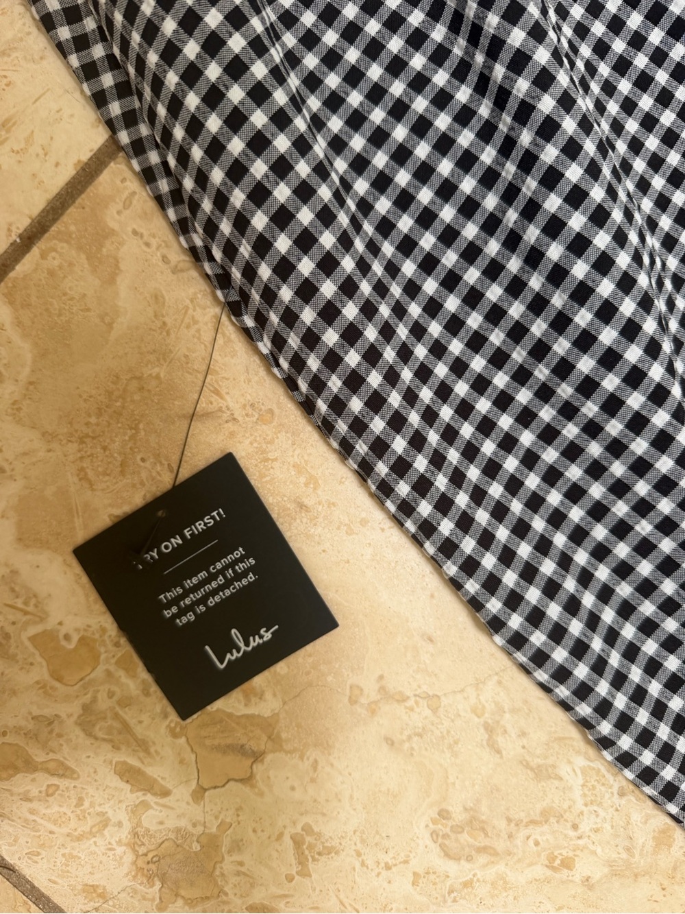 Lulu's Black Gingham Off-Shoulder Smocked Maxi Dress - Picture 3 of 4
